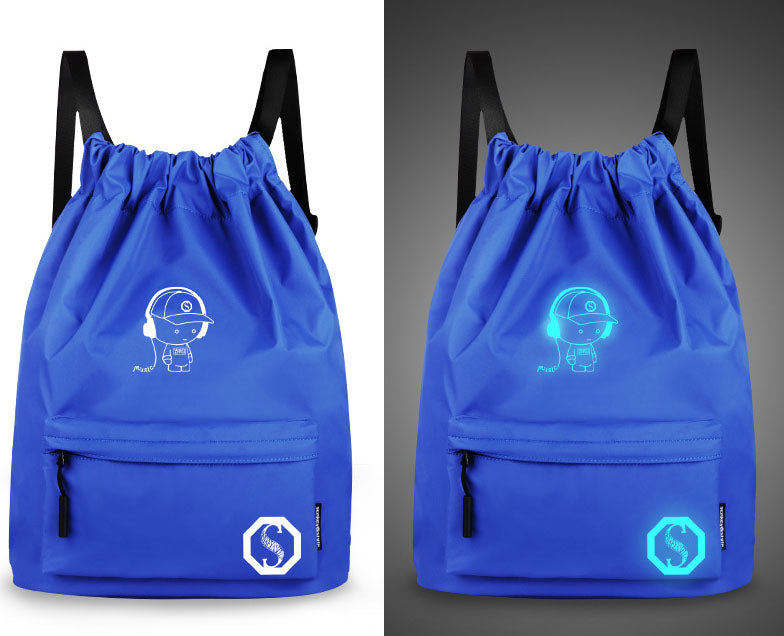 Digital Print Drawstring Backpack — Lightweight Polyester School & Gym Bag