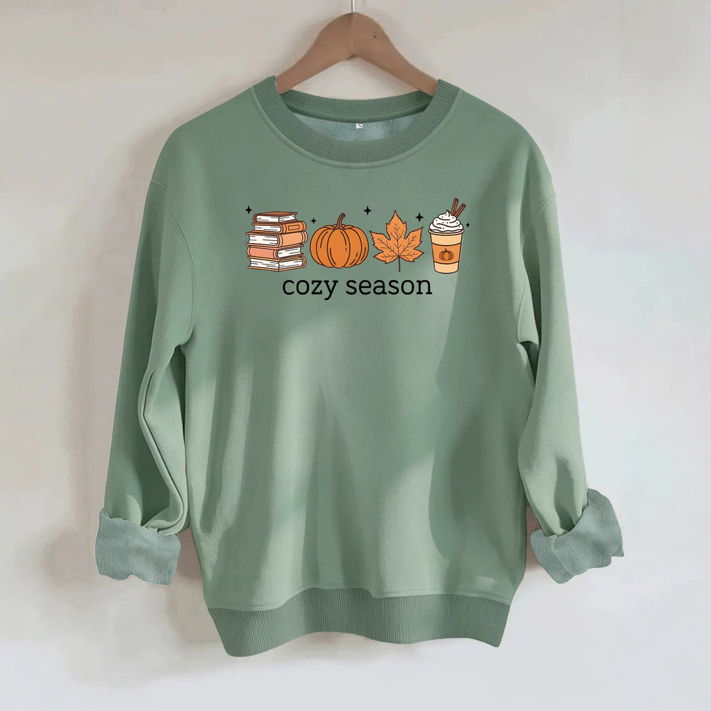 Printed loose women's fleece hoodie