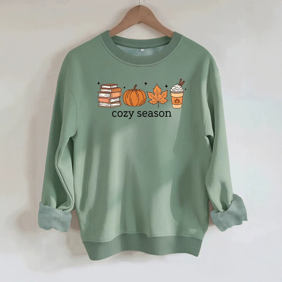 Printed loose women's fleece hoodie