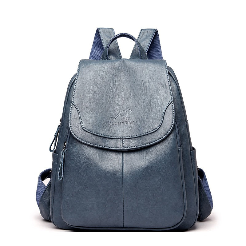 Women's PU Leather Backpack — Anti-Theft Travel & College Bag | 9 Colours