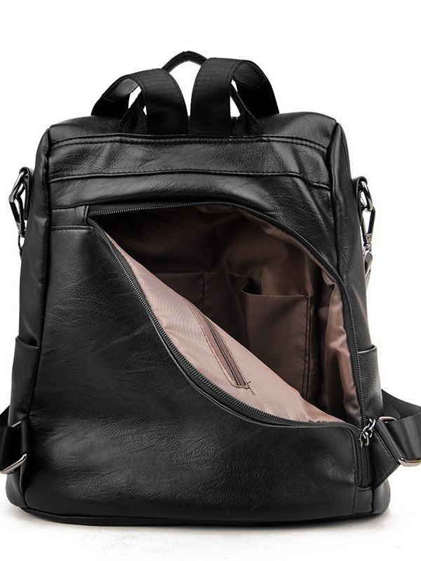 Women's Soft Leather Backpack — Minimalist Shoulder Bag for College & Everyday Use