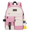 Ins Style Girls Campus Backpack — Lightweight Oxford Cloth School Bag in Pink & Blue