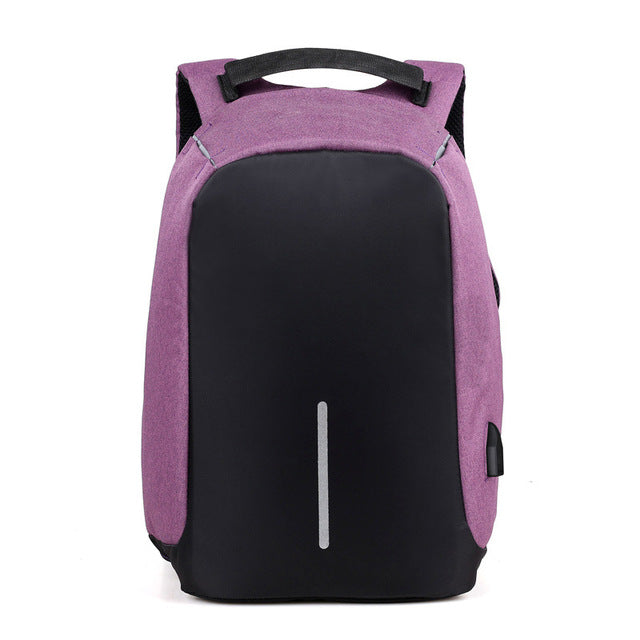 Anti-Theft Travel Backpack with USB Charging Port — Waterproof 20–35L Laptop & School Bag