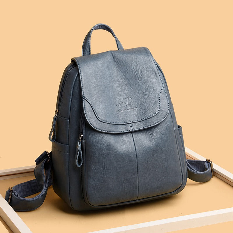 Women's PU Leather Backpack — Anti-Theft Travel & College Bag | 9 Colours