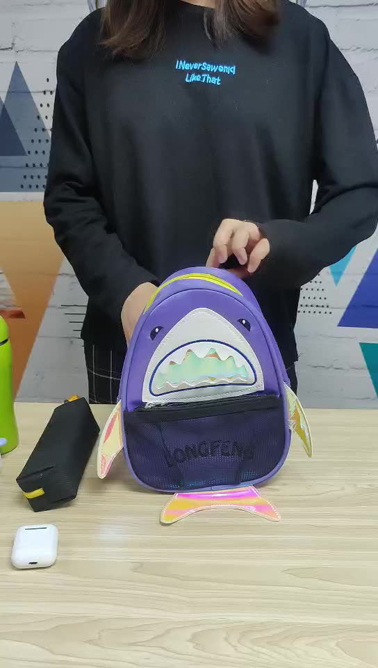Kids' Cute Shark Backpack — Lightweight Waterproof Oxford School Bag