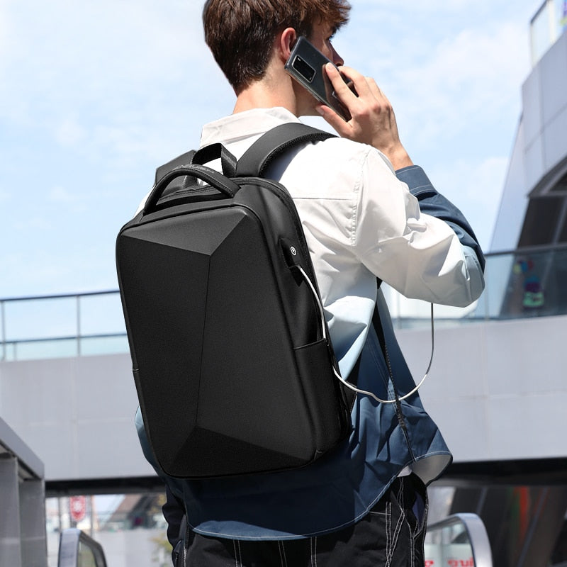 Fenruien Hard-Shell Anti-Theft Laptop Backpack — TSA Lock, USB Port, Fits 15.6" Laptop