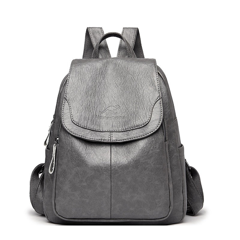 Women's PU Leather Backpack — Anti-Theft Travel & College Bag | 9 Colours