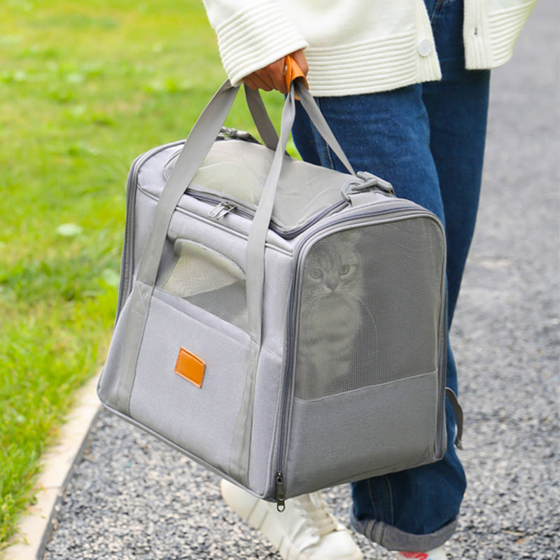 Foldable Pet Carrier Bag for Cats & Small Dogs — Breathable Oxford Shoulder & Hand Carrier