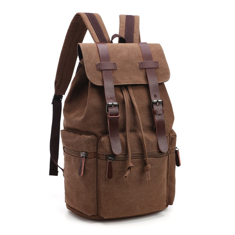 Canvas Travel & School Backpack — Large Capacity Laptop Bag with Multi-Compartment Organisation