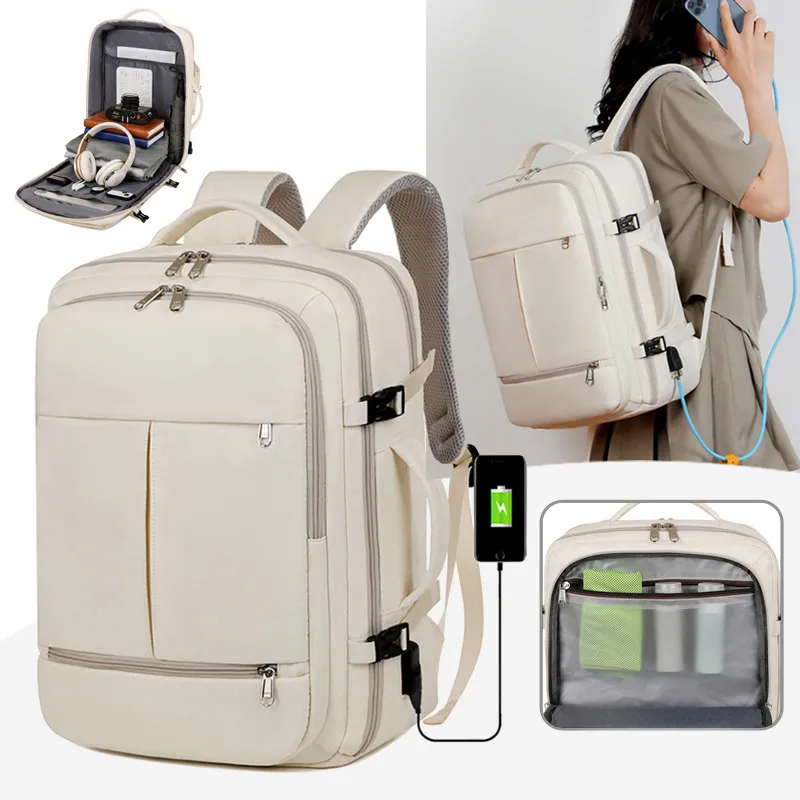 Unisex Waterproof Oxford Backpack — Multi-Pocket 15.6" Laptop Business Travel Bag