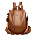 Women's Soft Leather Backpack — Minimalist Shoulder Bag for College & Everyday Use