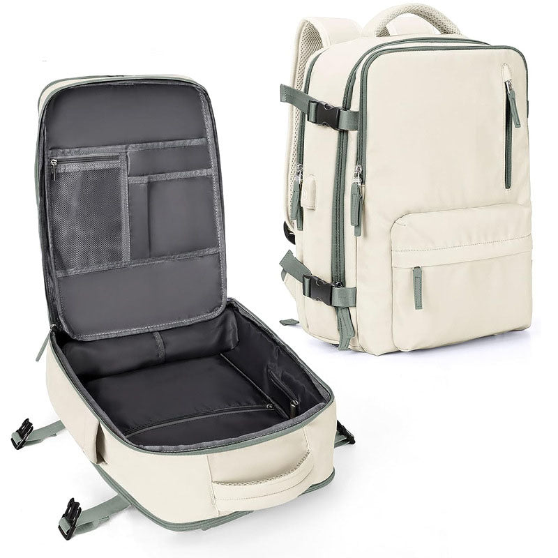 Expandable Travel & Laptop Backpack — 20–35L Oxford Carry-On Bag, Fits 15.6" Laptop