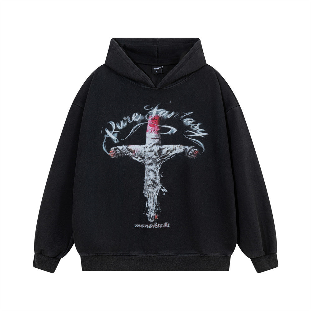 Printed hooded sweatshirt for men