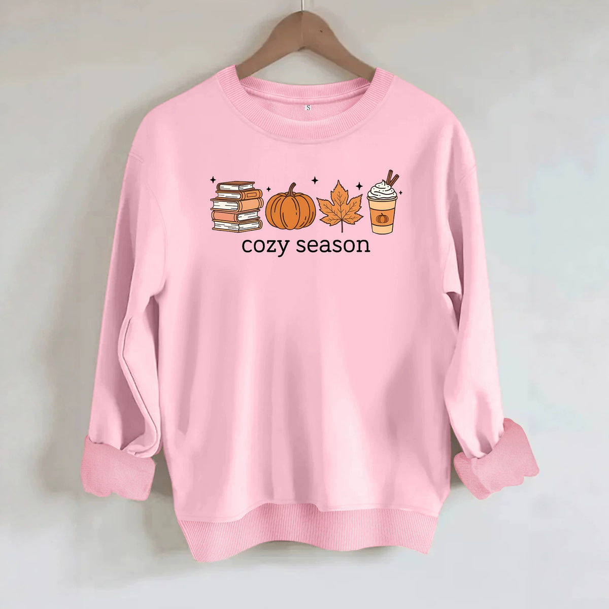Printed loose women's fleece hoodie