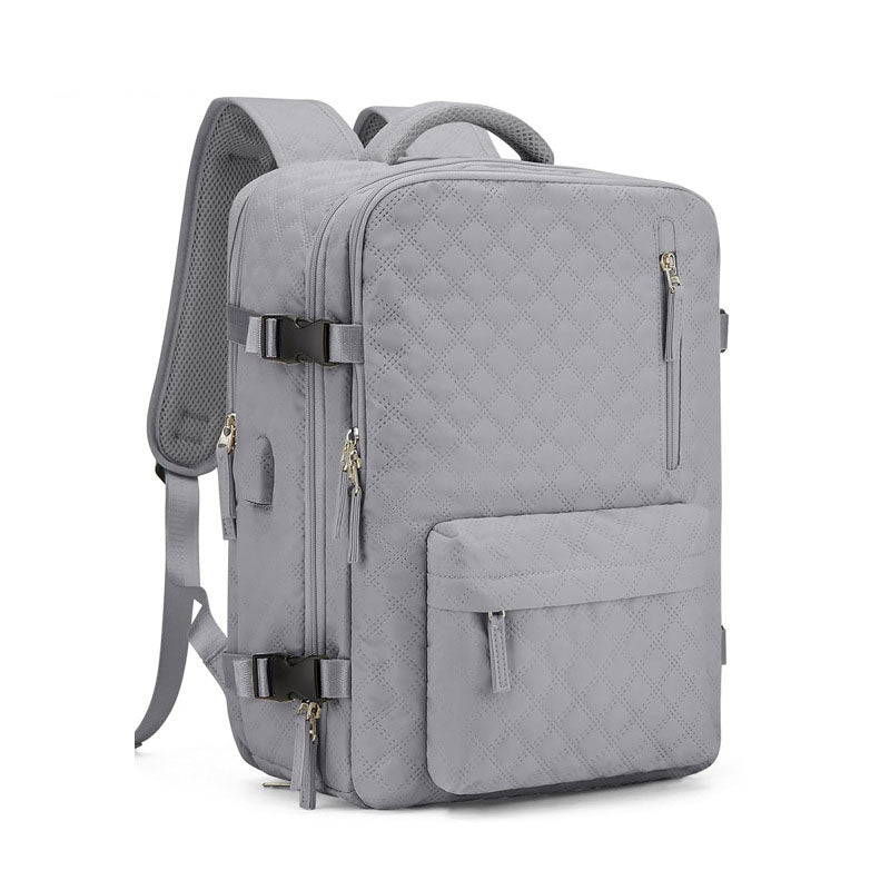 Expandable Travel & Laptop Backpack — 20–35L Oxford Carry-On Bag, Fits 15.6" Laptop