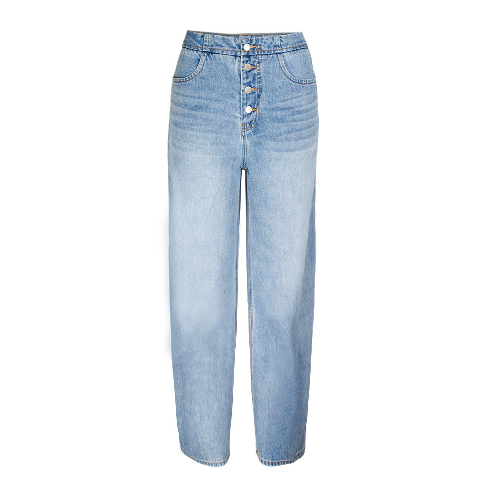 Women’s High-Waisted Button-Fly Wide-Leg Jeans