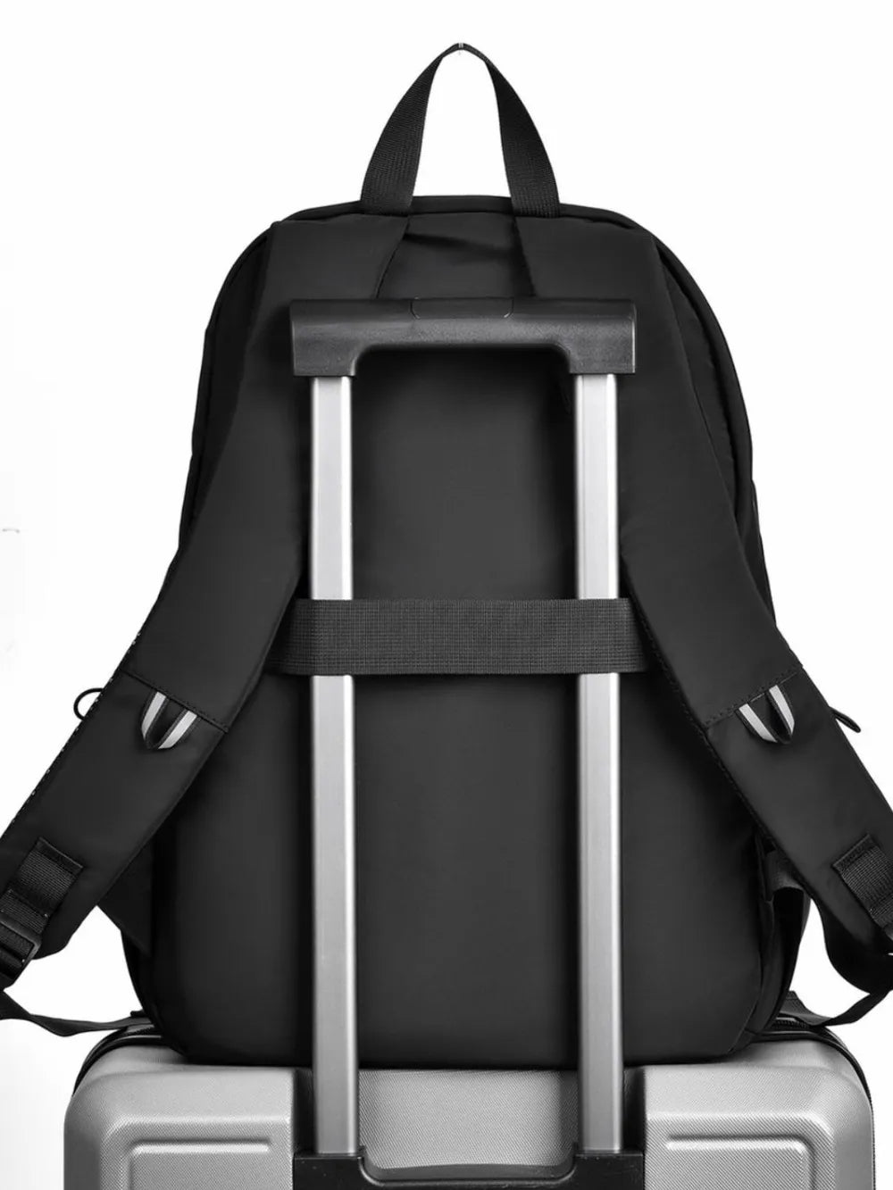 Multi-Pocket Oxford Backpack — Adjustable Straps Everyday Bag in Black, Navy & Gray