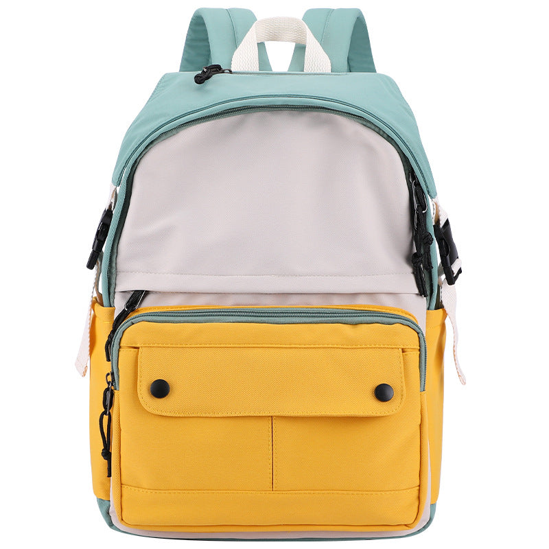 Contrast-Colour Canvas School Backpack – 20–35L