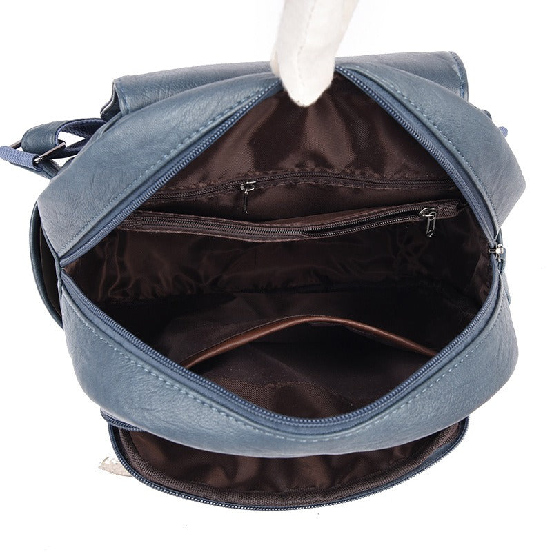 Women's PU Leather Backpack — Anti-Theft Travel & College Bag | 9 Colours
