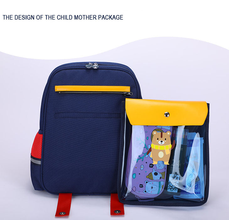 Kids’ Ergonomic Spine-Care Backpack — Load Reducing 2-in-1 Oxford Cloth Primary School Bag