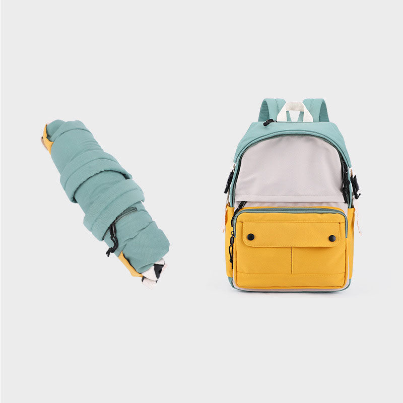 Contrast-Colour Canvas School Backpack – 20–35L