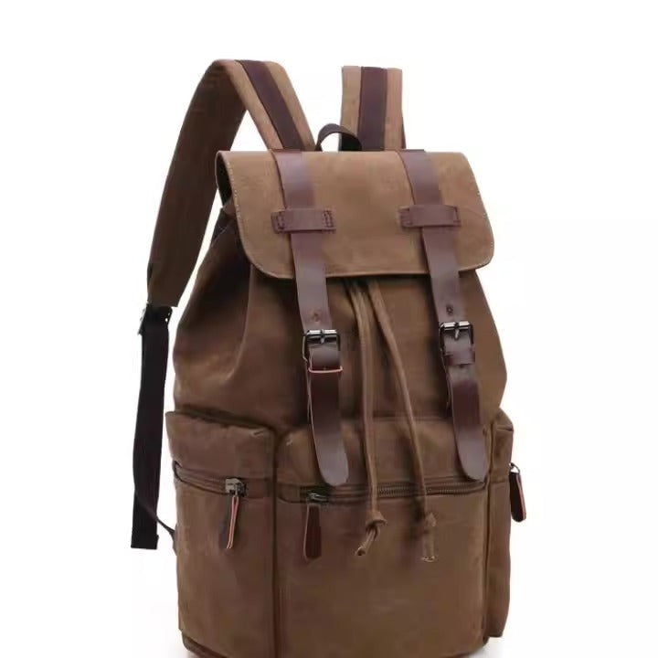Canvas Travel & School Backpack — Large Capacity Laptop Bag with Multi-Compartment Organisation