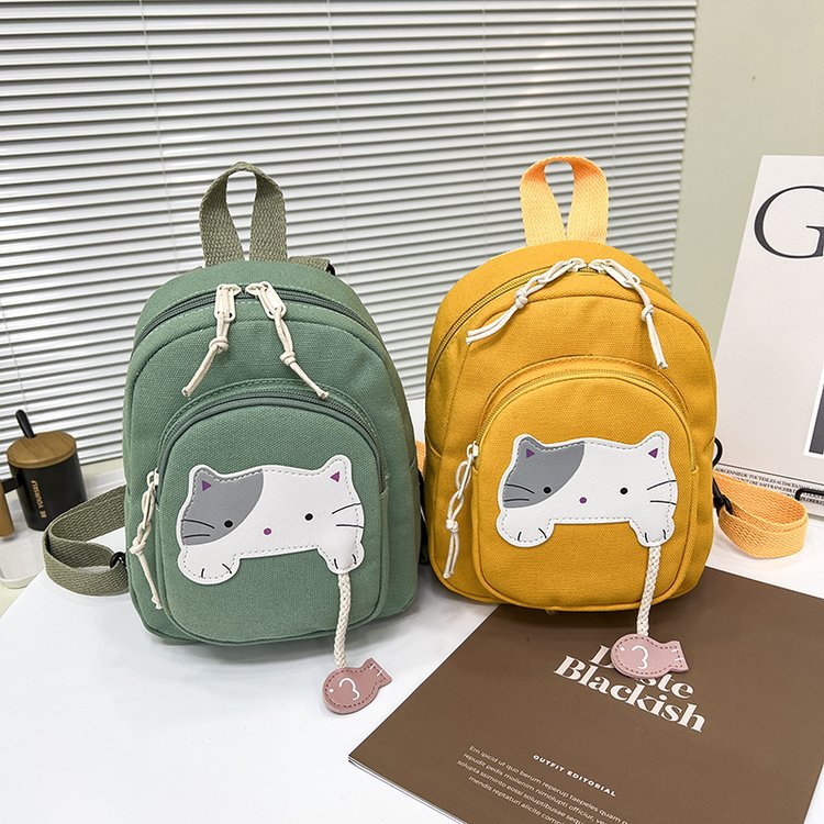 Girls' Cute Mini Nylon Backpack — Small Square Fashion School Bag for Kindergarten & Travel