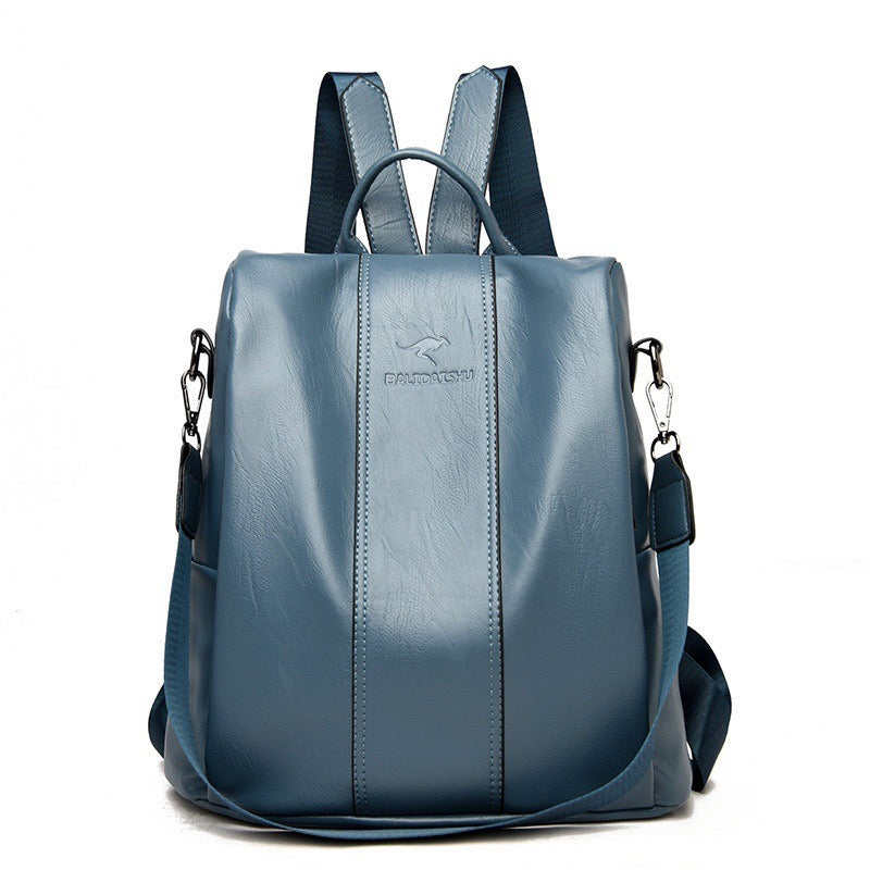 Women's Soft Leather Backpack — Minimalist Shoulder Bag for College & Everyday Use