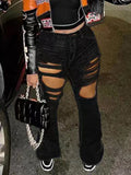 Women’s High-Waisted Distressed Flared Jeans