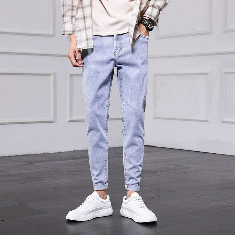 Men’s Mid-Rise Tapered Cropped Jeans