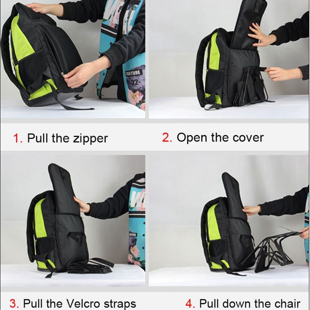 47L Outdoor Backpack with Integrated Folding Chair