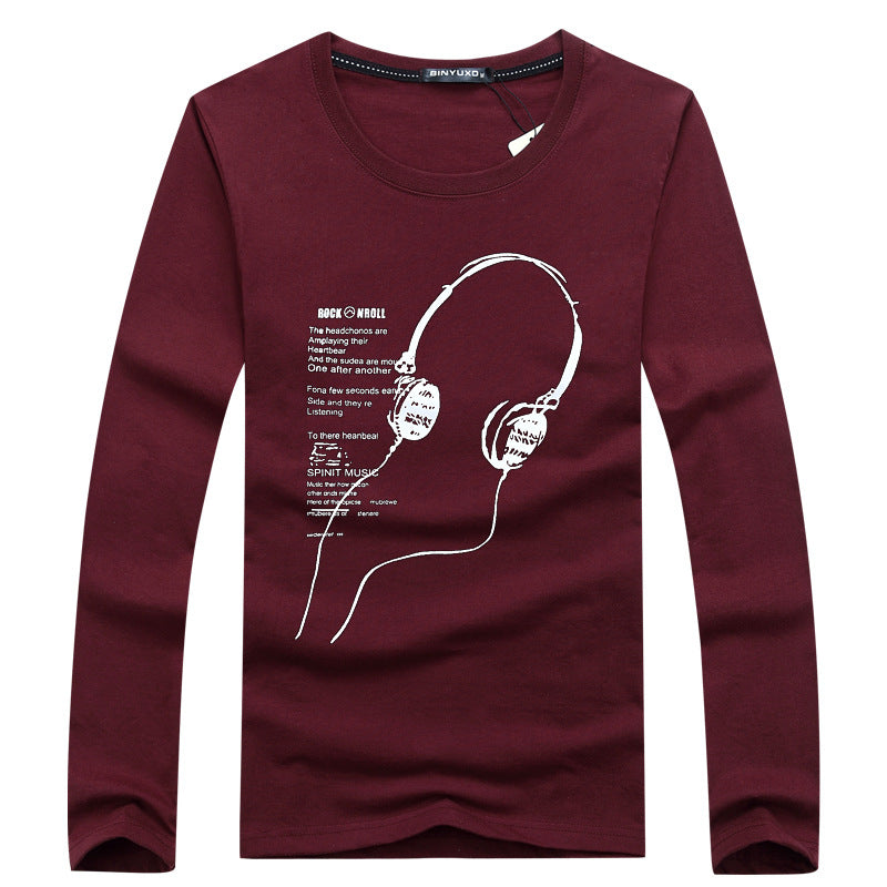 2026 Autumn New Men's Long Sleeve T-Shirt Men's Round Neck Casual Large Size Printed Long Sleeve T-Shirt Wholesale