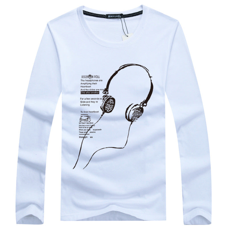 2026 Autumn New Men's Long Sleeve T-Shirt Men's Round Neck Casual Large Size Printed Long Sleeve T-Shirt Wholesale