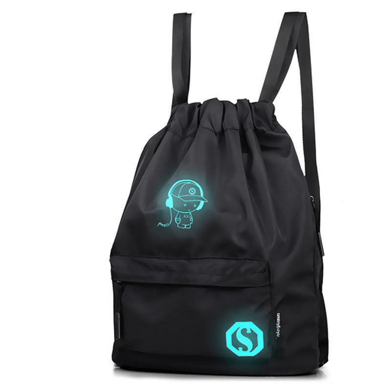 Digital Print Drawstring Backpack — Lightweight Polyester School & Gym Bag