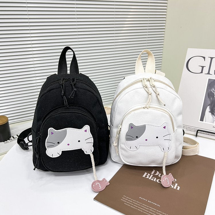 Girls' Cute Mini Nylon Backpack — Small Square Fashion School Bag for Kindergarten & Travel