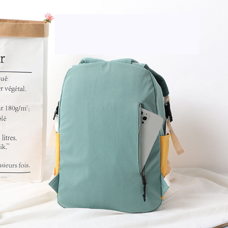 Contrast-Colour Canvas School Backpack – 20–35L