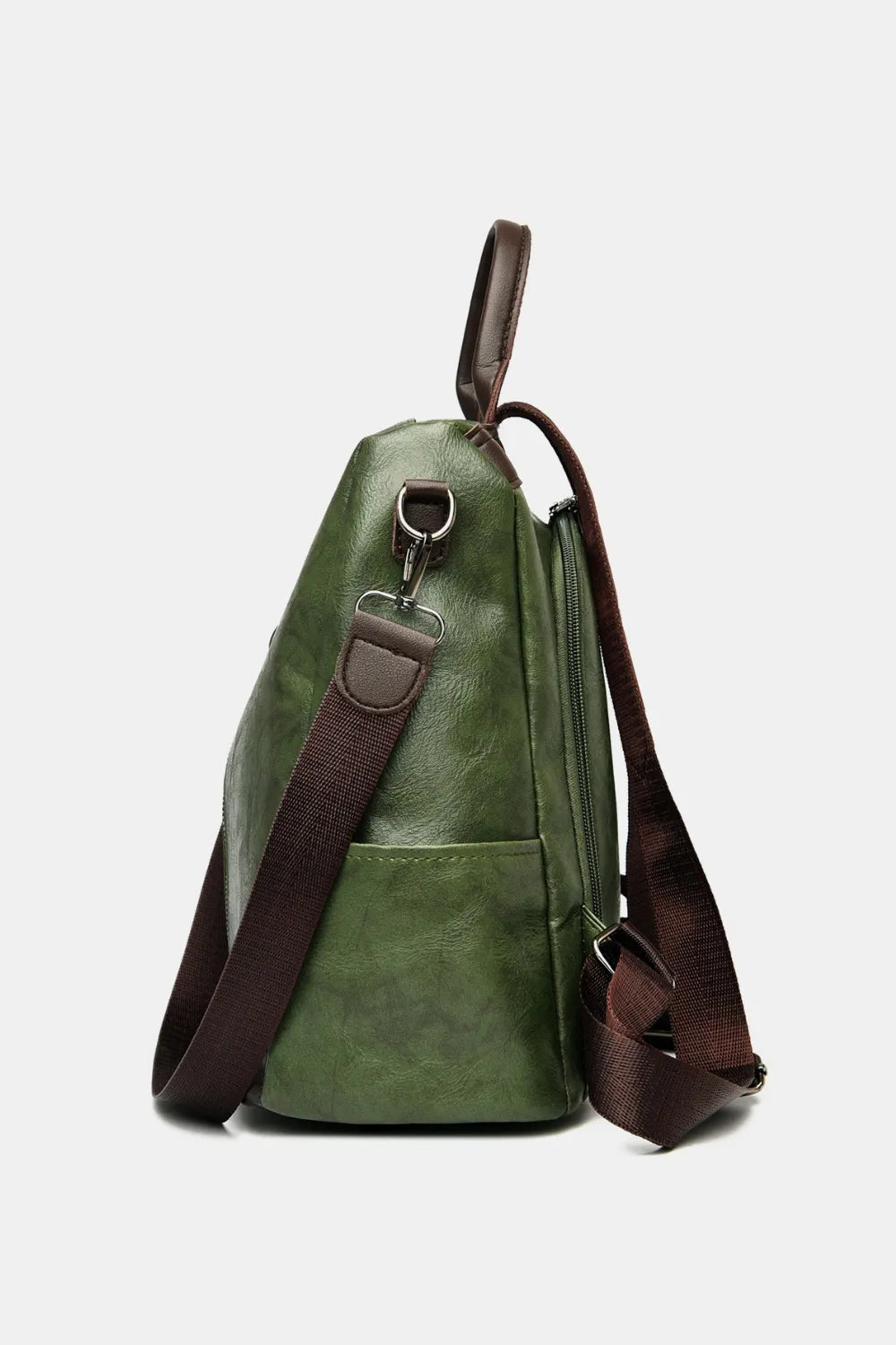 PU Leather Backpack — Casual Work & Travel Bag | Black, Dark Green, Caramel