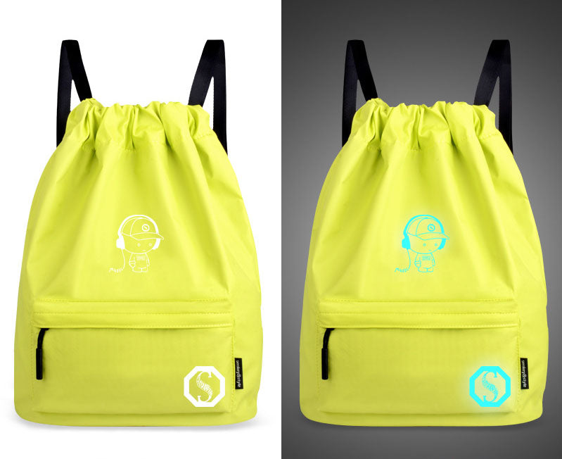 Digital Print Drawstring Backpack — Lightweight Polyester School & Gym Bag