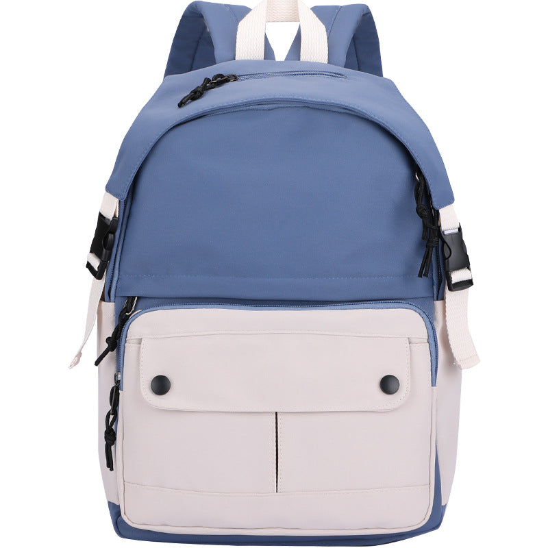 Contrast-Colour Canvas School Backpack – 20–35L