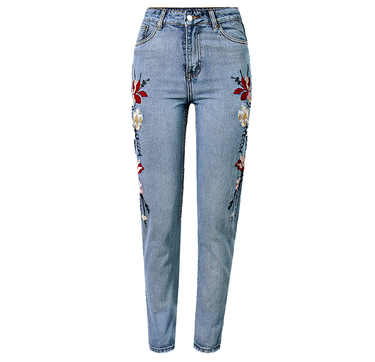 Women’s High-Waisted Embroidered Cropped Jeans
