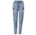 Women’s High-Waisted Embroidered Cropped Jeans