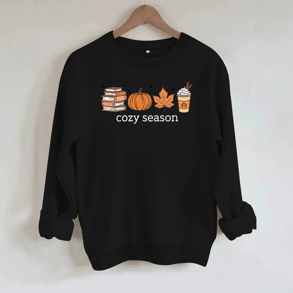 Printed loose women's fleece hoodie
