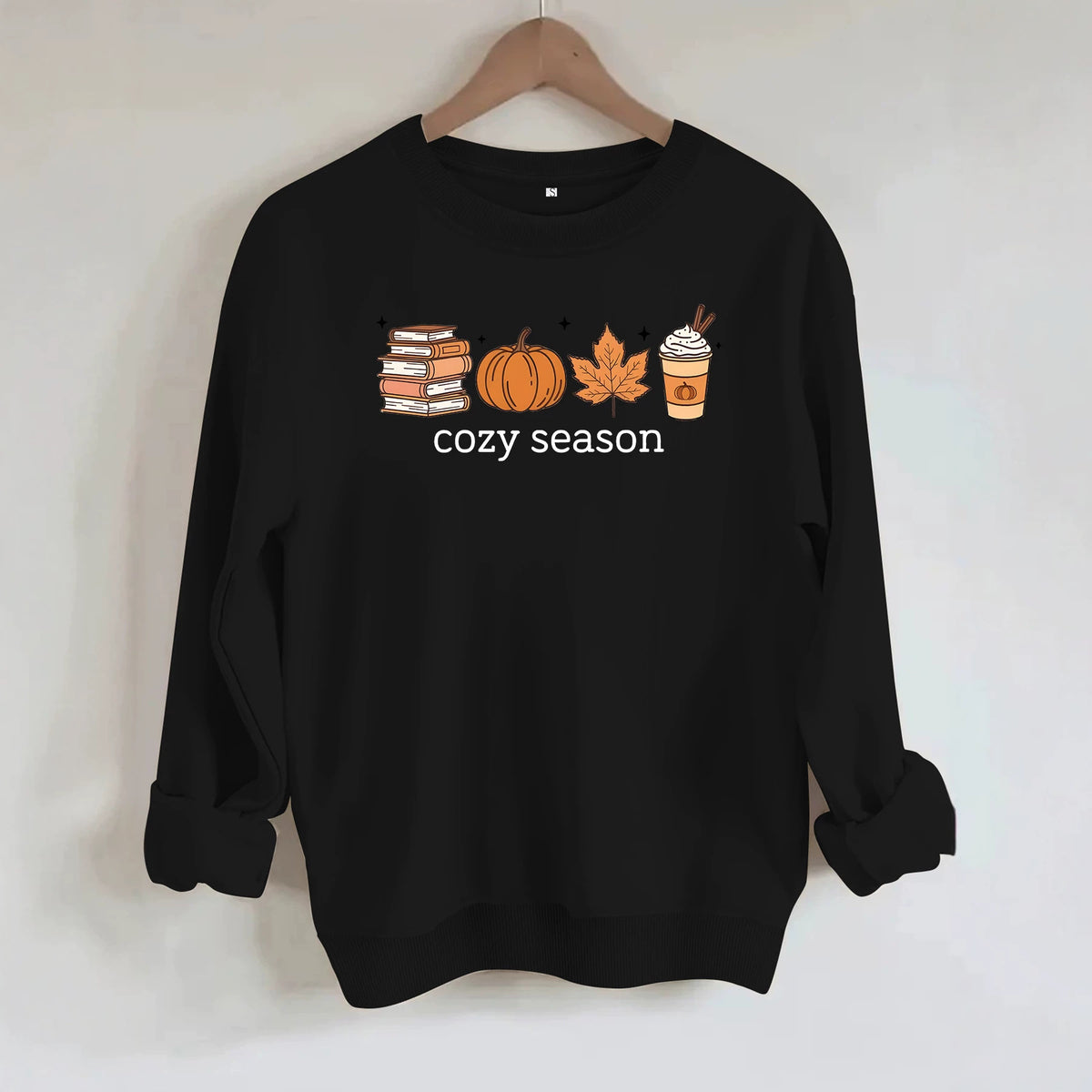 Printed loose women's fleece hoodie