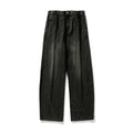 Washed denim jeans for men loose straight leg pants