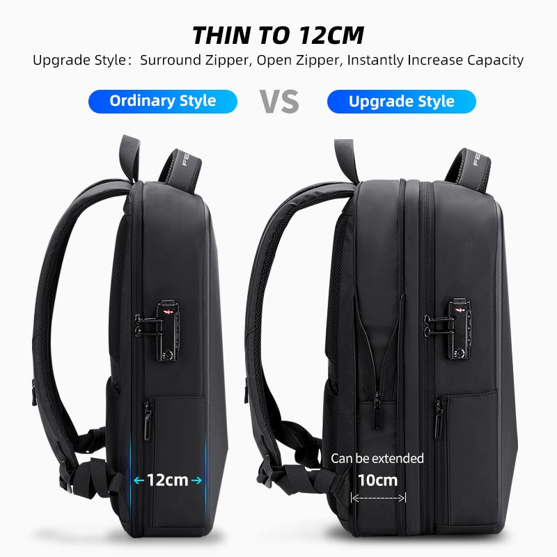 Fenruien Hard-Shell Anti-Theft Laptop Backpack — TSA Lock, USB Port, Fits 15.6" Laptop