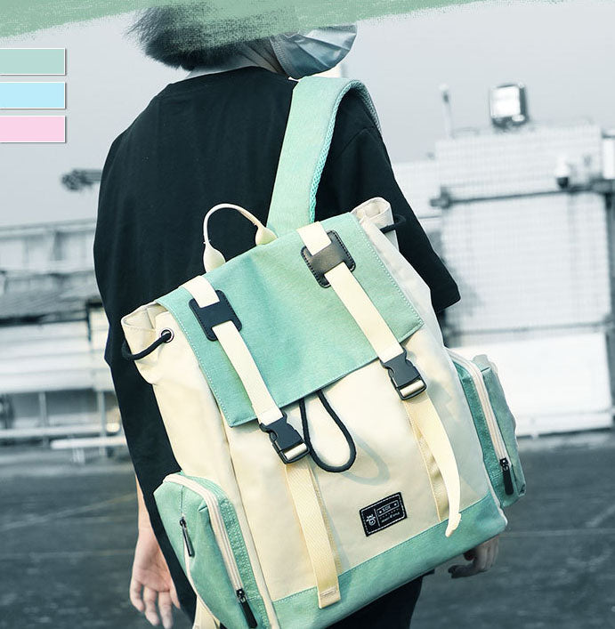 Mori Harajuku Canvas Backpack — Large Capacity Anti-Theft School Bag for Teen & College Girls