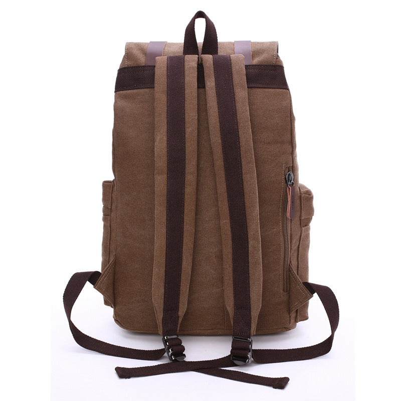 Canvas Travel & School Backpack — Large Capacity Laptop Bag with Multi-Compartment Organisation