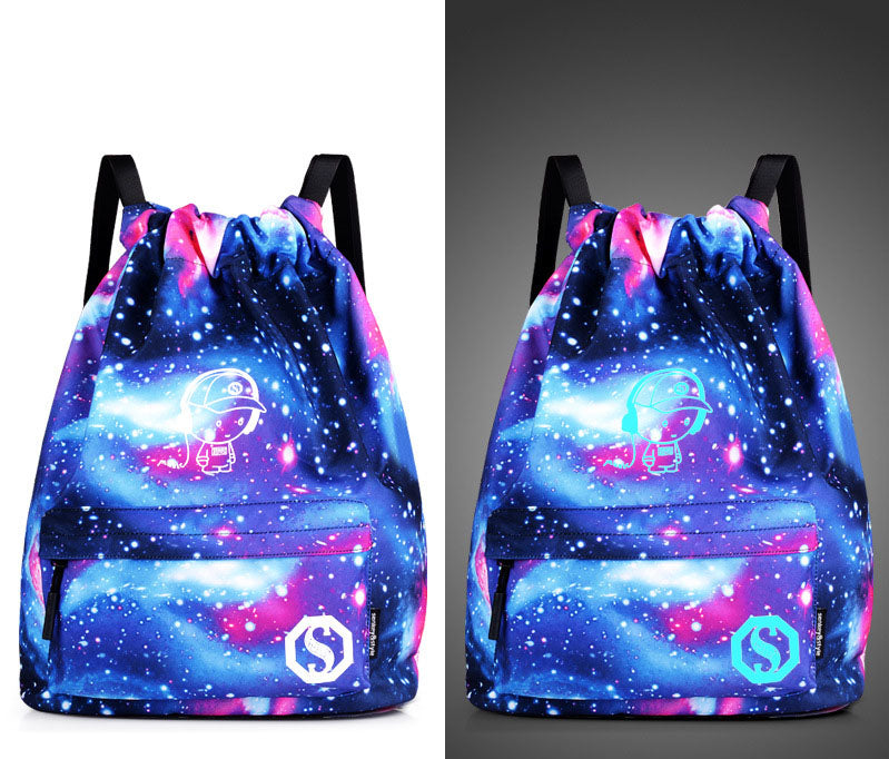 Digital Print Drawstring Backpack — Lightweight Polyester School & Gym Bag