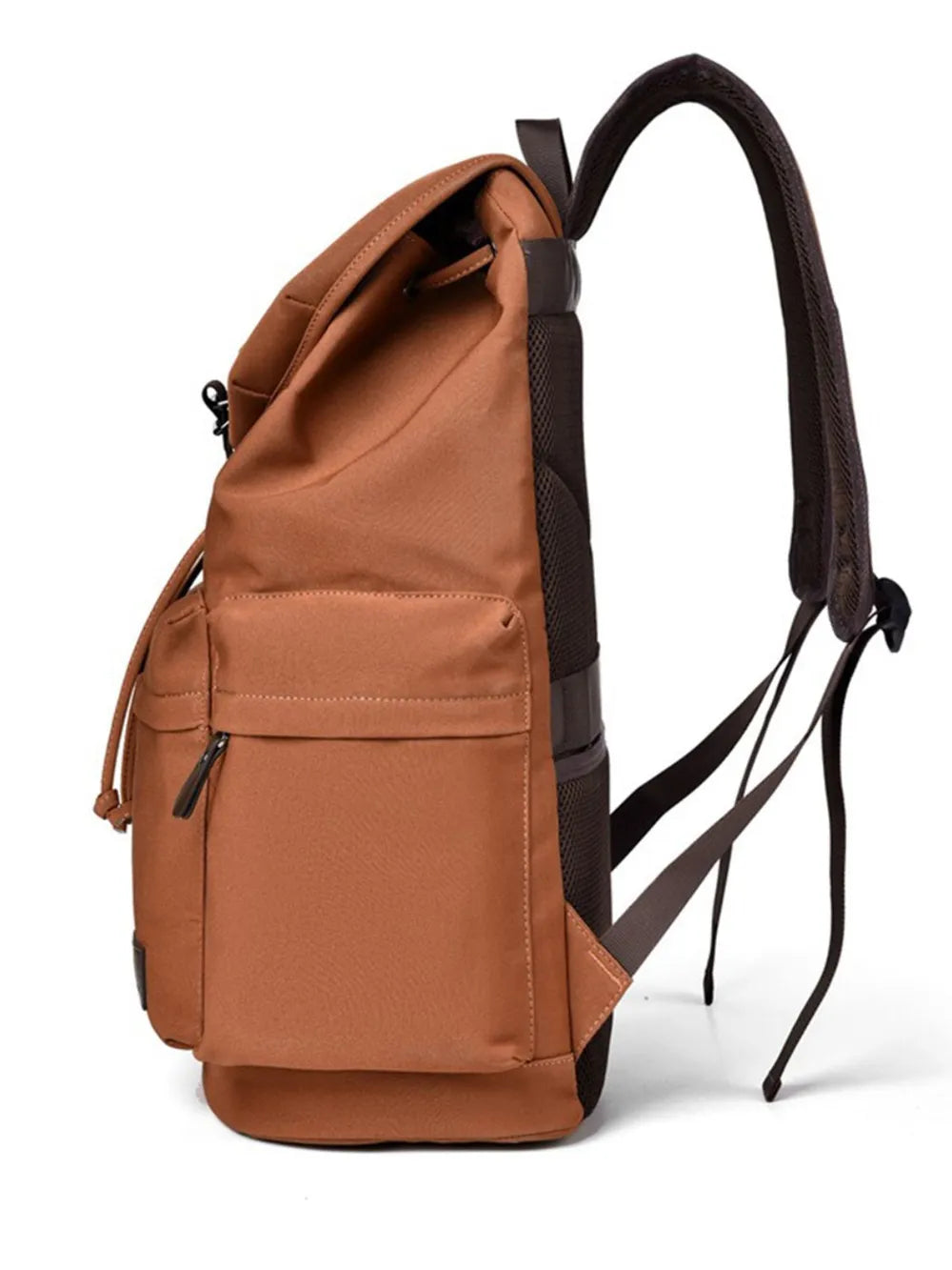 Multi-Pocket Canvas Backpack — Large Adjustable Strap Everyday Bag in Gray, Black & Ochre