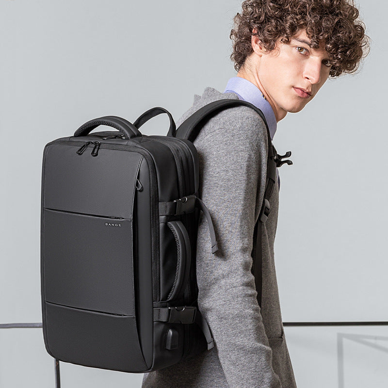 BANGE Expandable Business Backpack — Large Capacity Waterproof Laptop Travel Bag for Men, 16"